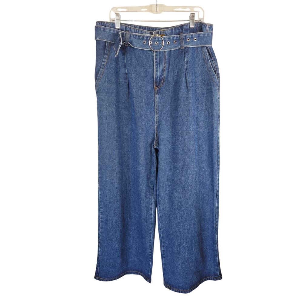 Fashion Nova High Waisted PaperBag Wide Leg Denim Jeans Women's 11